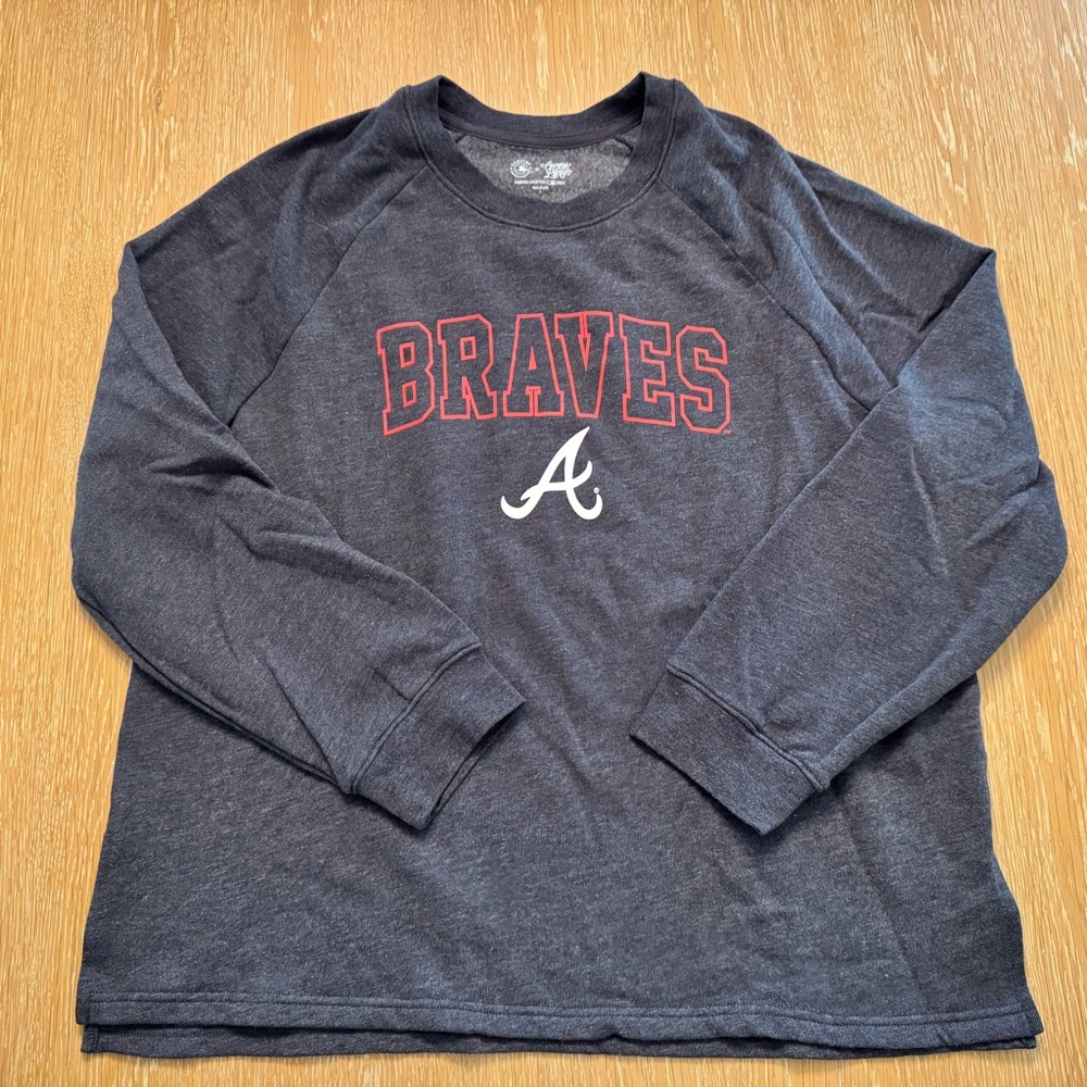 Atlanta Braves Women’s Navy Long Sleeve Sweatshirt